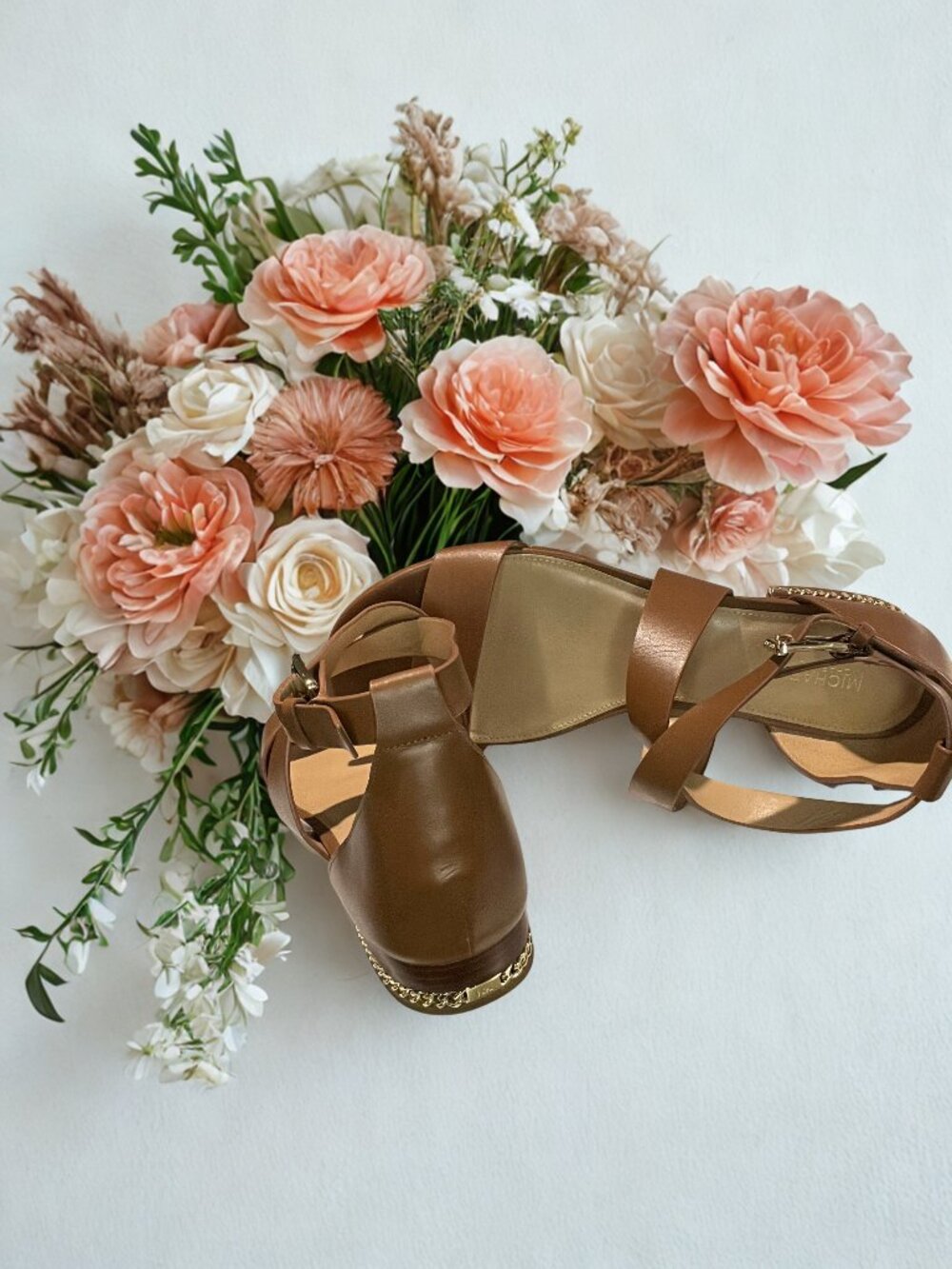 Michael Kors Camel Gold Rope Sandal